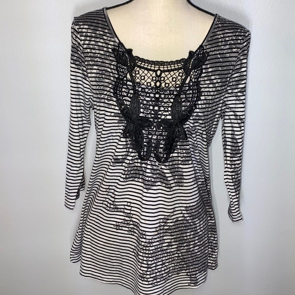 Oneworld | Gray & Black Tunic Size L